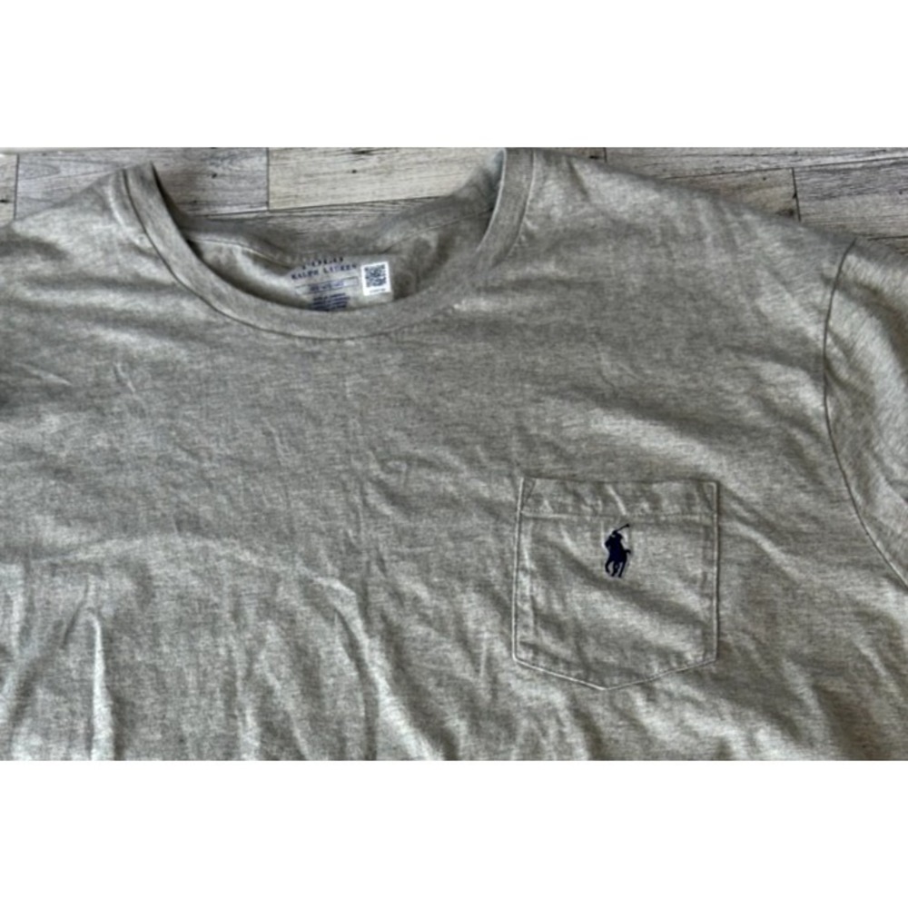 Polo Ralph Lauren Shirt Mens XXL Oatmeal Beige Heather Pocket Crew Neck T-shirt